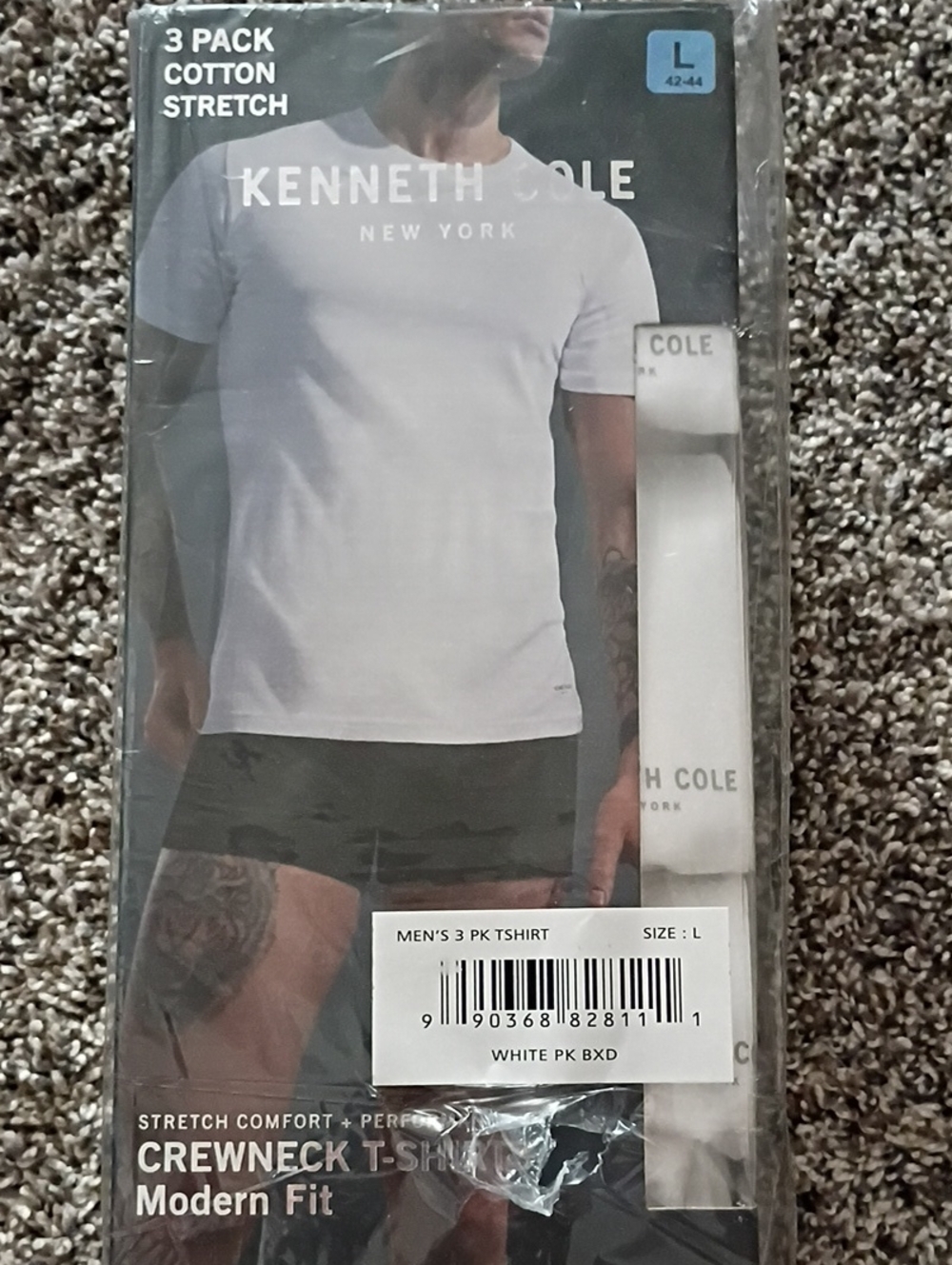 Kenneth Cole Men’s White Crewneck T-Shirt - Modern Fit